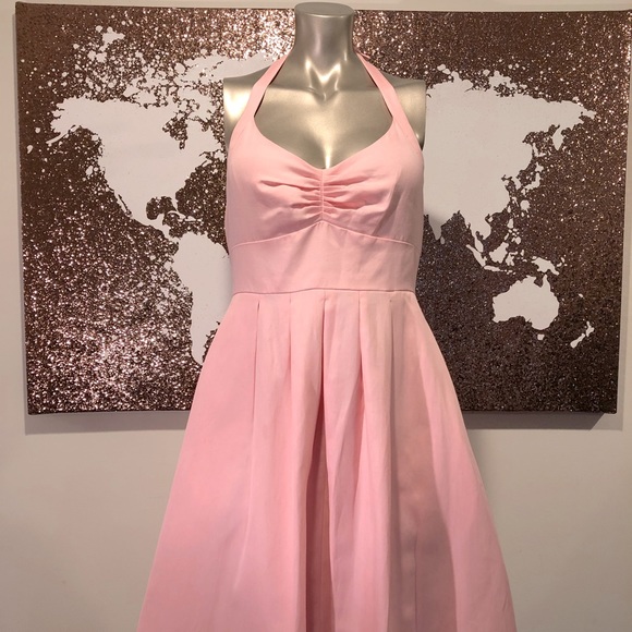 J.Crew Light Pink Halter Flare Dress. Size 2 - Picture 1 of 7
